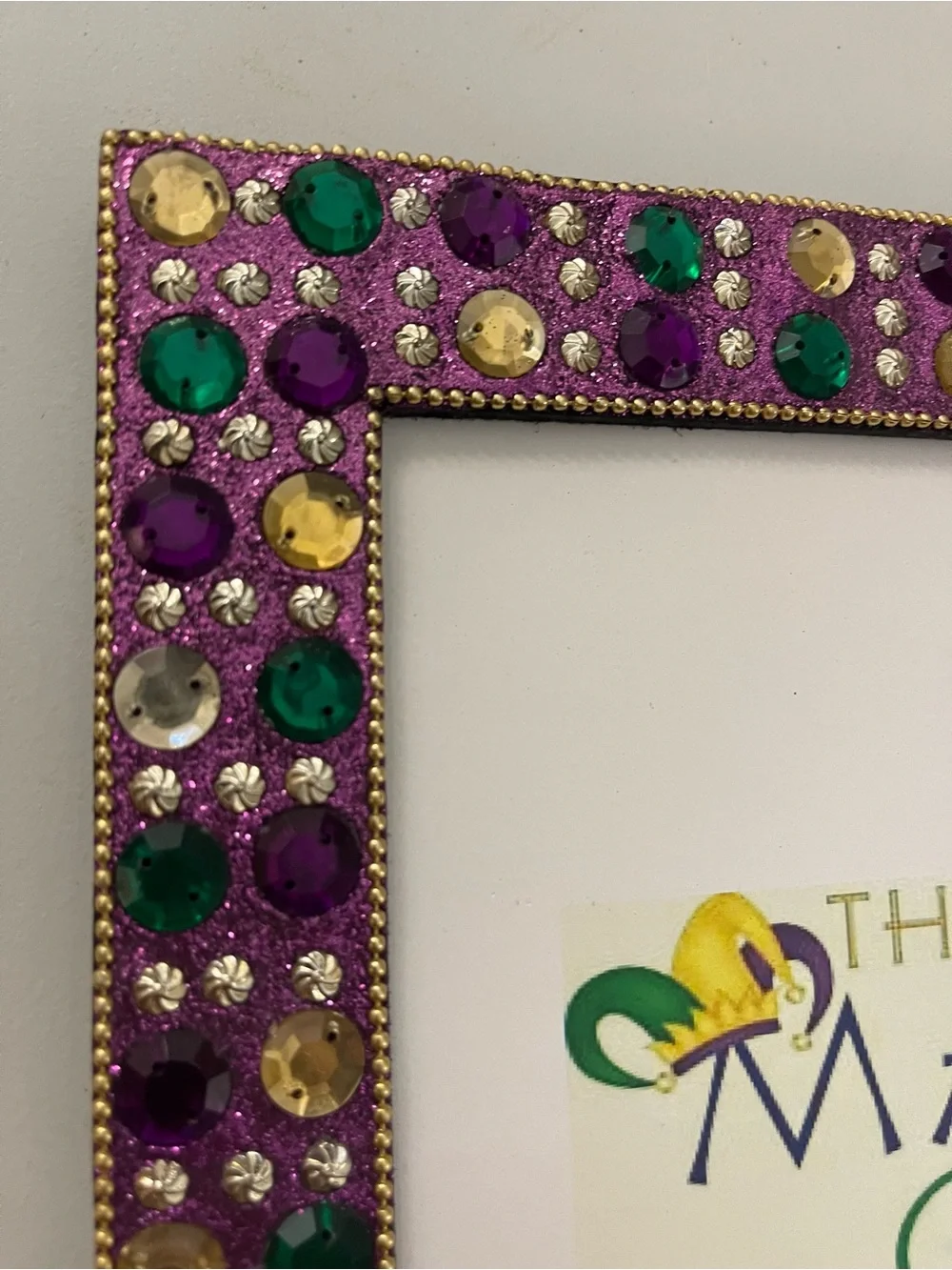 Purple & Green Jeweled Photo Frame - Set of 2